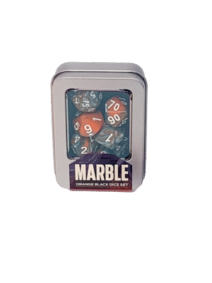 Kit de Dados: Marble - Orange Black