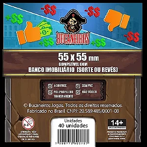 Sleeve Bucaneiros Customizado para Banco Imobiliário - Sorte ou Revés (55 x 55)
