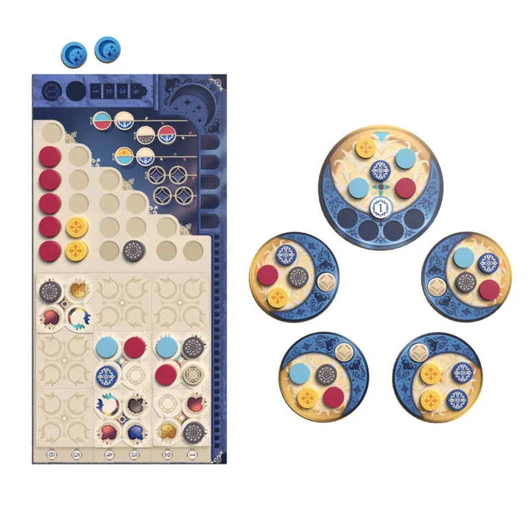 Tabuleiro azul do jogo Azul Duel em uso - jogo de tabuleiro estratégico 2 jogadores