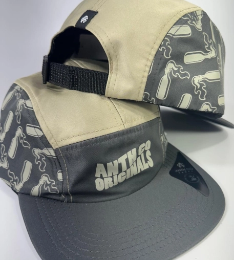 boné anth co, aba reta, streetwear, skate, five panel, poliéster, impermeável, microfibra