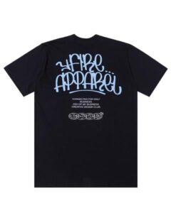 Costas da Camiseta Premium Streetwear Hand Letter Preta da Fire Apparel
