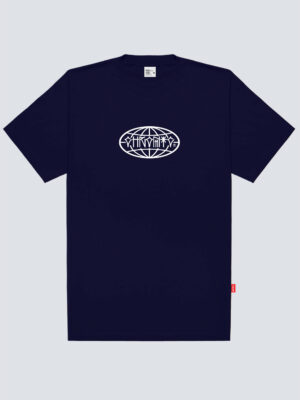 Camiseta Chronic basica 4279 azul bavieira, frente estampa silk urbana - Streetwear