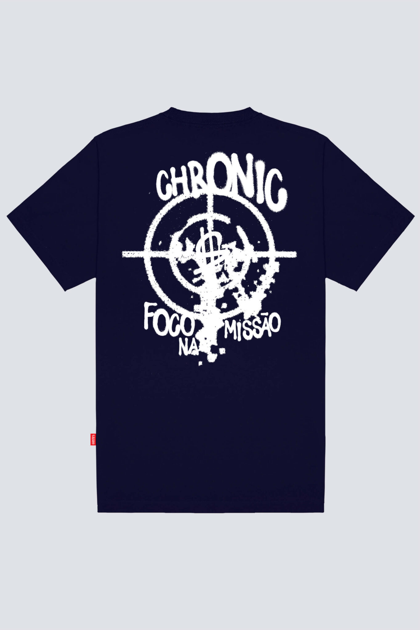 Camiseta Chronic basica 4279 azul bavieira, costas estampa silk urbana - Streetwear