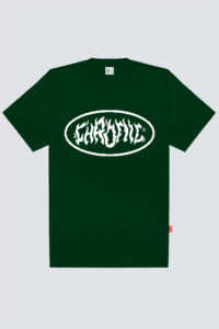 Camiseta Chronic basica 4420 verde, frente estampa silk urbana - Streetwear