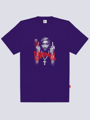 Camiseta Chronic basica 4450 roxo museu, frente estampa silk urbana - Streetwear