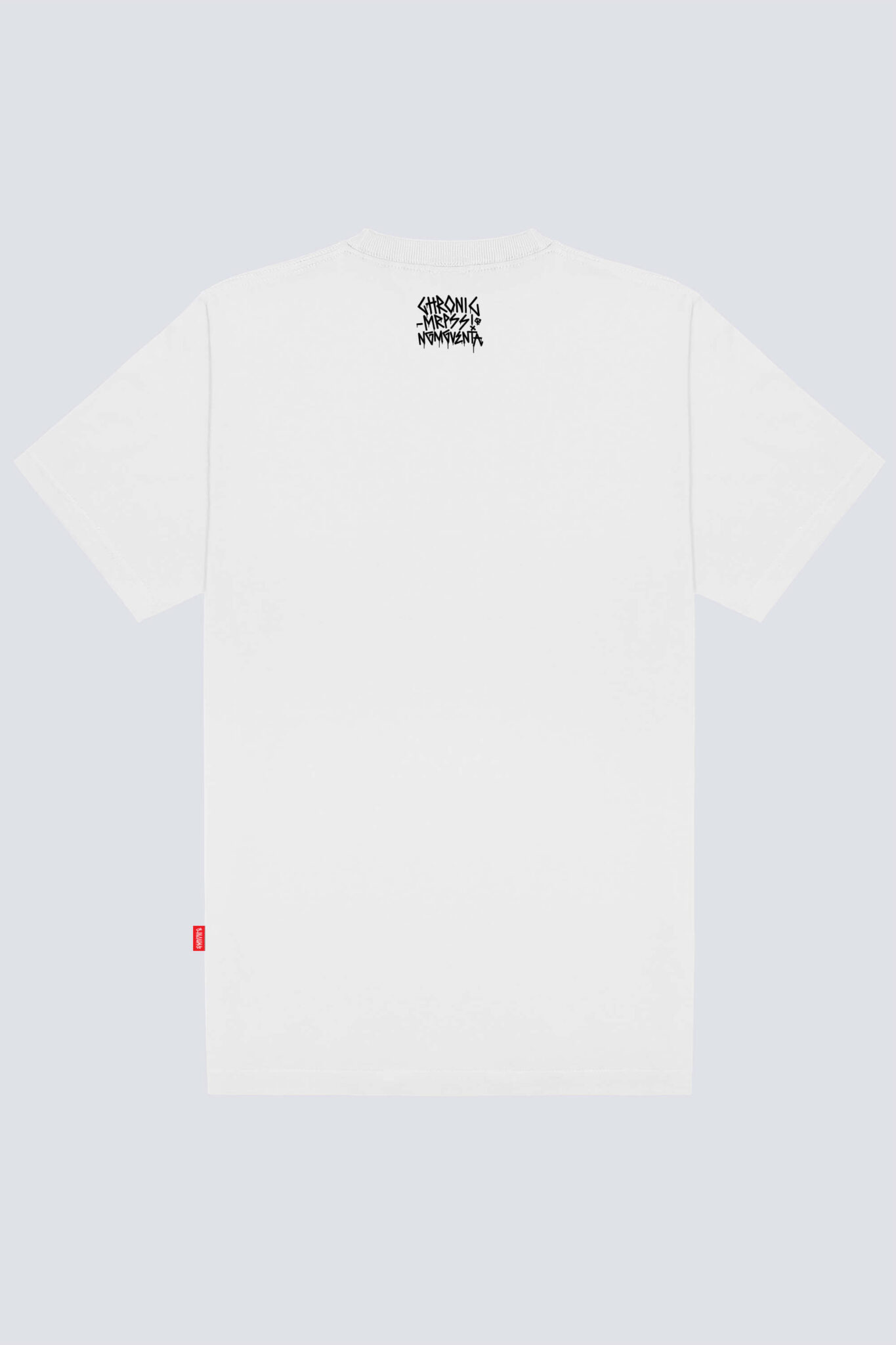 Camiseta Chronic basica 4504 branco, costas estampa silk urbana - Streetwear