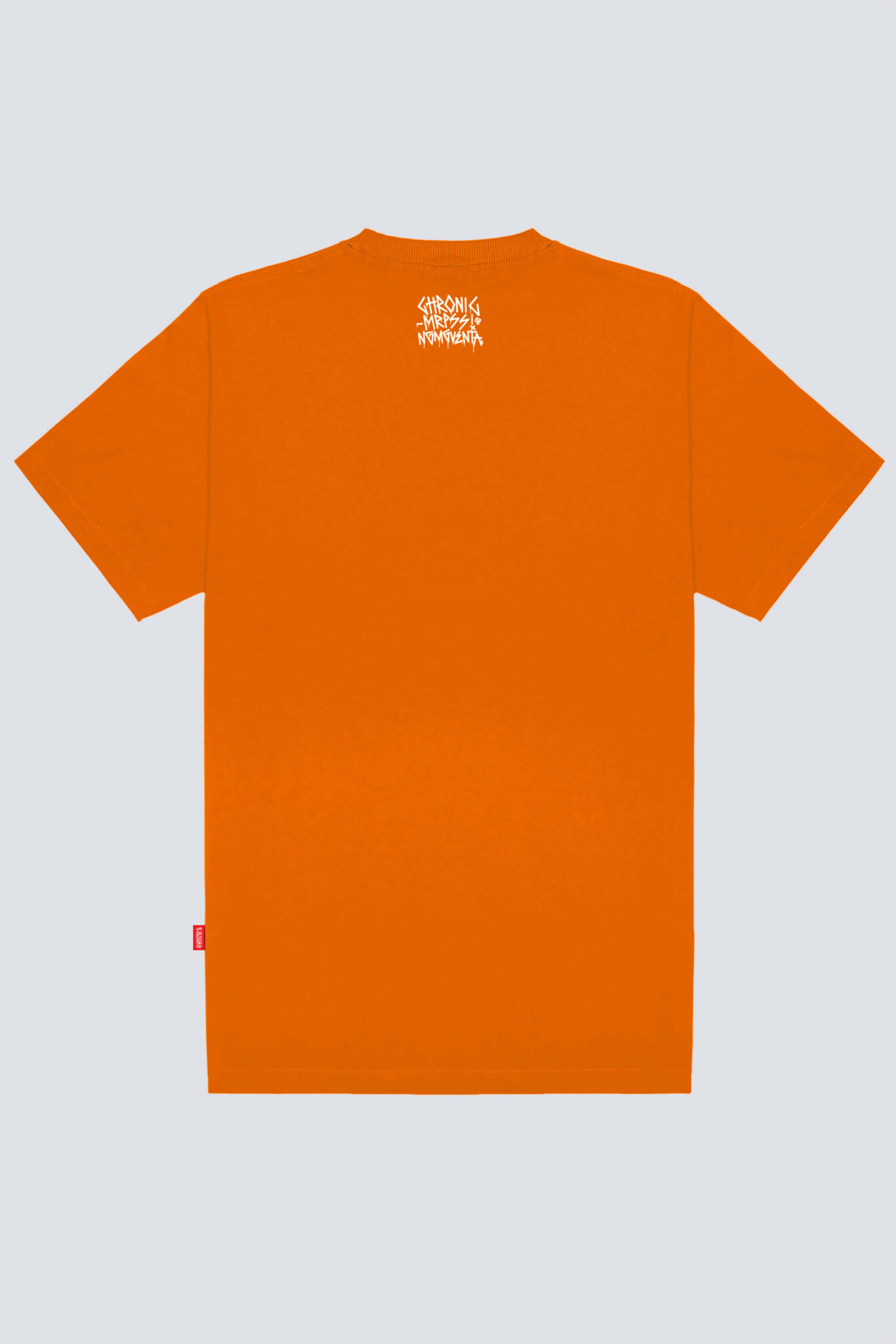 Camiseta Chronic basica 4504 laranja, costas estampa silk urbana - Streetwear