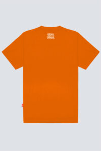 Camiseta Chronic basica 4504 laranja, costas estampa silk urbana - Streetwear
