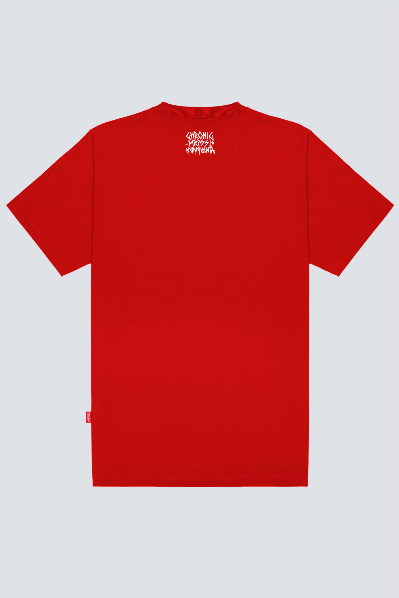 Camiseta Chronic basica 4504 vermelho, costas estampa silk urbana - Streetwear