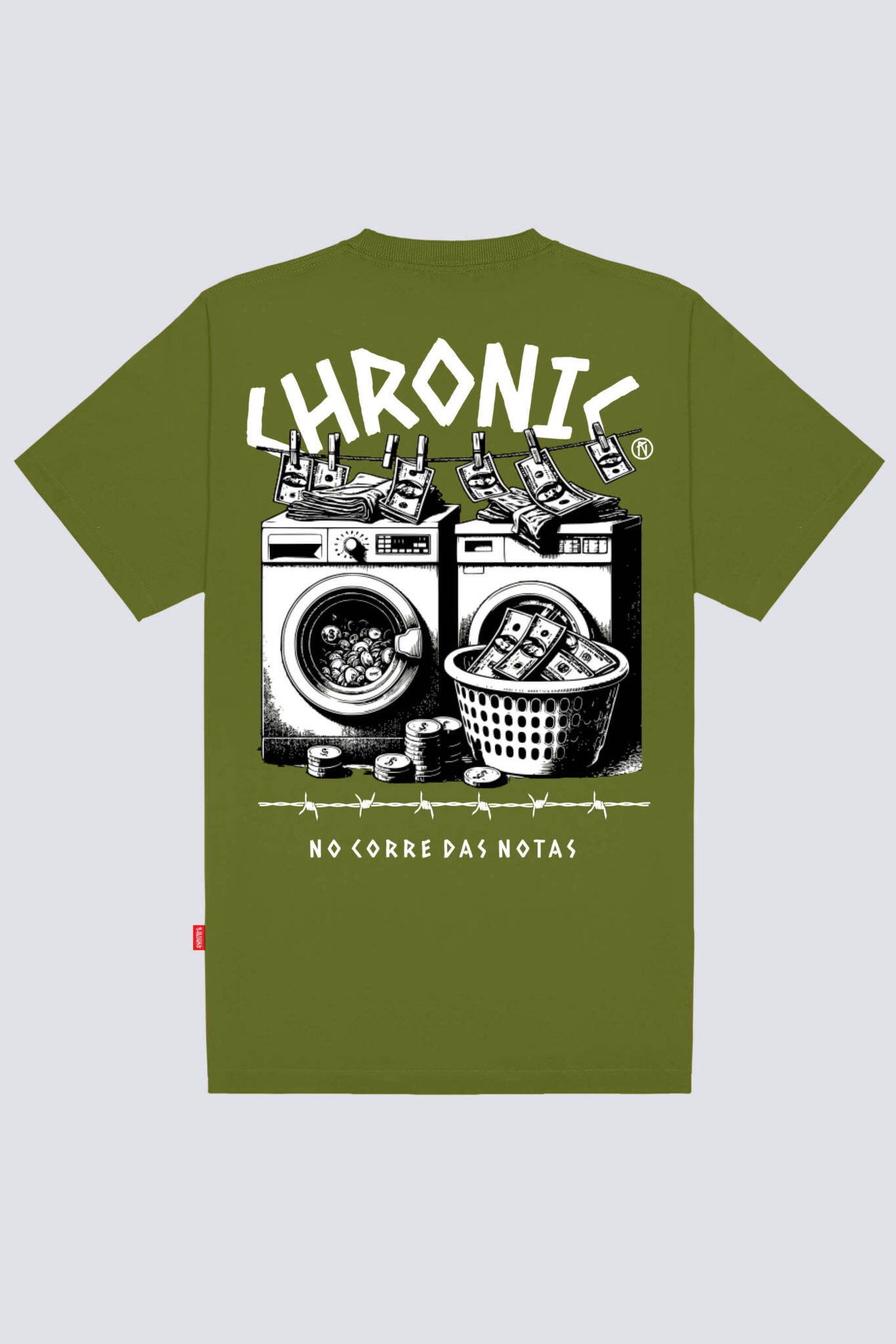 Camiseta Chronic linha big 4373 verde, costas estampa silk urbana - Streetwear