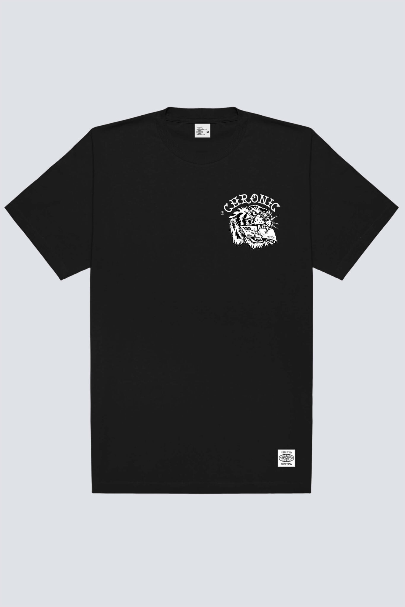 Camiseta Chronic oversized 4288 preta, frente estampa silk urbana - Streetwear