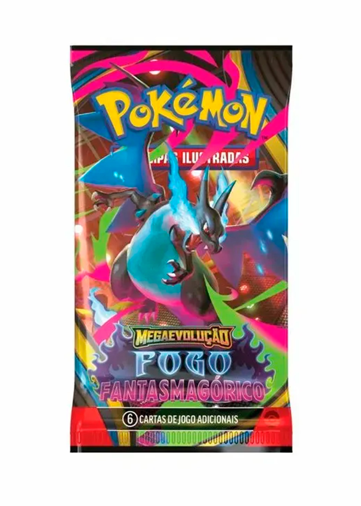 Booster Avulso de Pokémon TCG Fogo Fantasmagórico – avulso, arte do Charizard em destaque