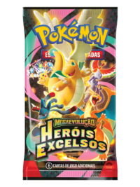 Booster Avulso de Pokémon TCG Heróis Excelsos – arte do Dragonite ex em destaque, lacrado