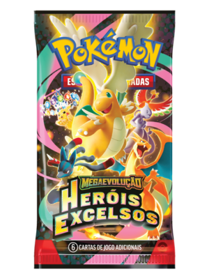 Booster Avulso de Pokémon TCG Heróis Excelsos – arte do Dragonite ex em destaque, lacrado