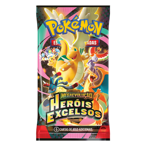 Booster Avulso de Pokémon TCG Heróis Excelsos – arte do Dragonite ex em destaque, lacrado