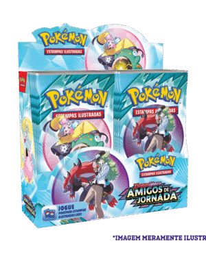 Cartas do Box Display Pokémon TCG Escarlate e Violeta 9 Amigos de Jornada mostrando Pokémon ex e boosters