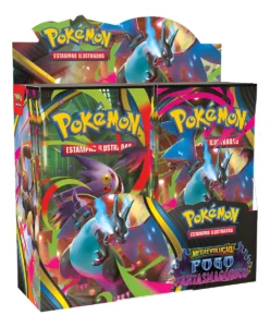 Box Pokémon com 36 boosters Fogo Fantasmagórico da coleção Mega Evolução Fogo Fantasmagórico, produto oficial Copag.