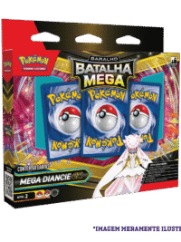 Caixa do Baralho de Batalha Pokémon Mega Diancie EX – embalagem frontal do deck com 60 cartas.