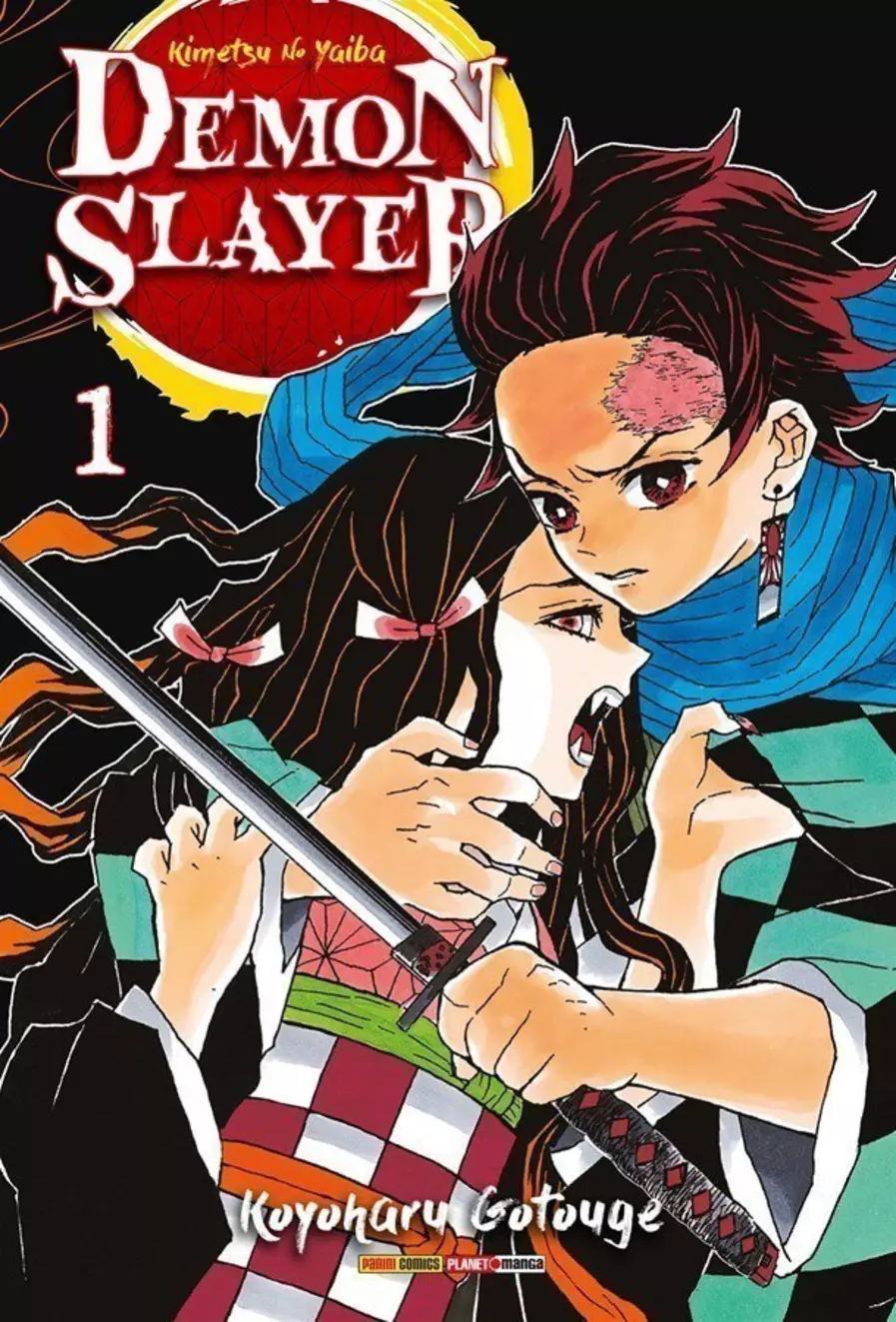 Capa do mangá Demon Slayer Kimetsu no Yaiba Volume 1 da Panini