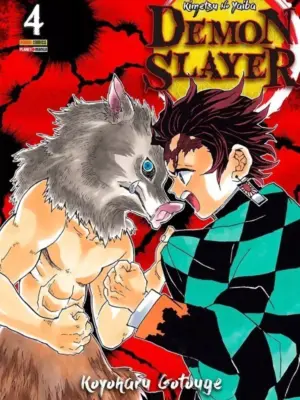 Capa do mangá Demon Slayer Kimetsu no Yaiba Volume 4 da Panini