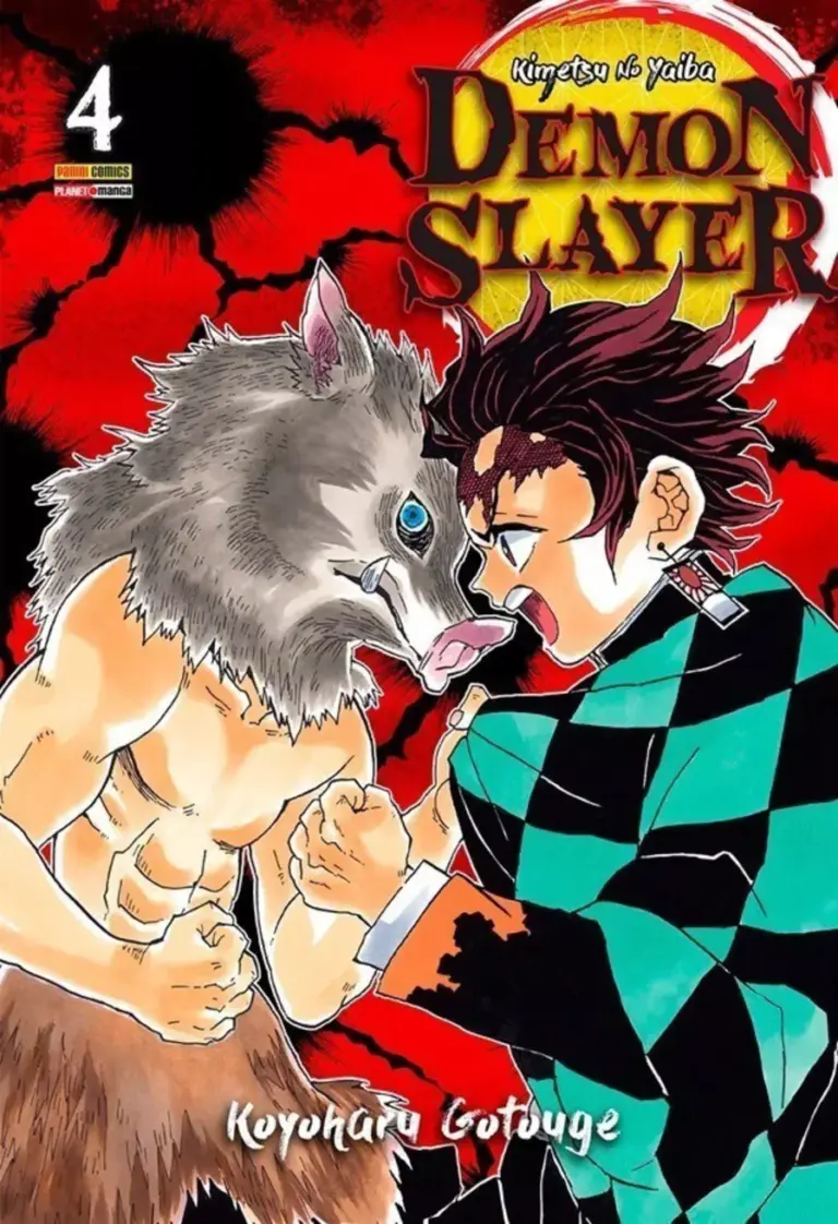 Capa do mangá Demon Slayer Kimetsu no Yaiba Volume 4 da Panini