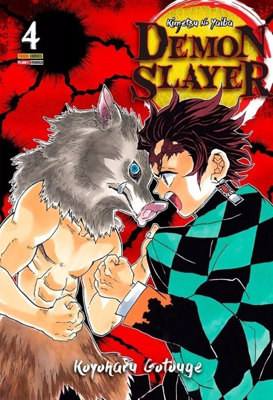 Capa do mangá Demon Slayer Kimetsu no Yaiba Volume 4 da Panini
